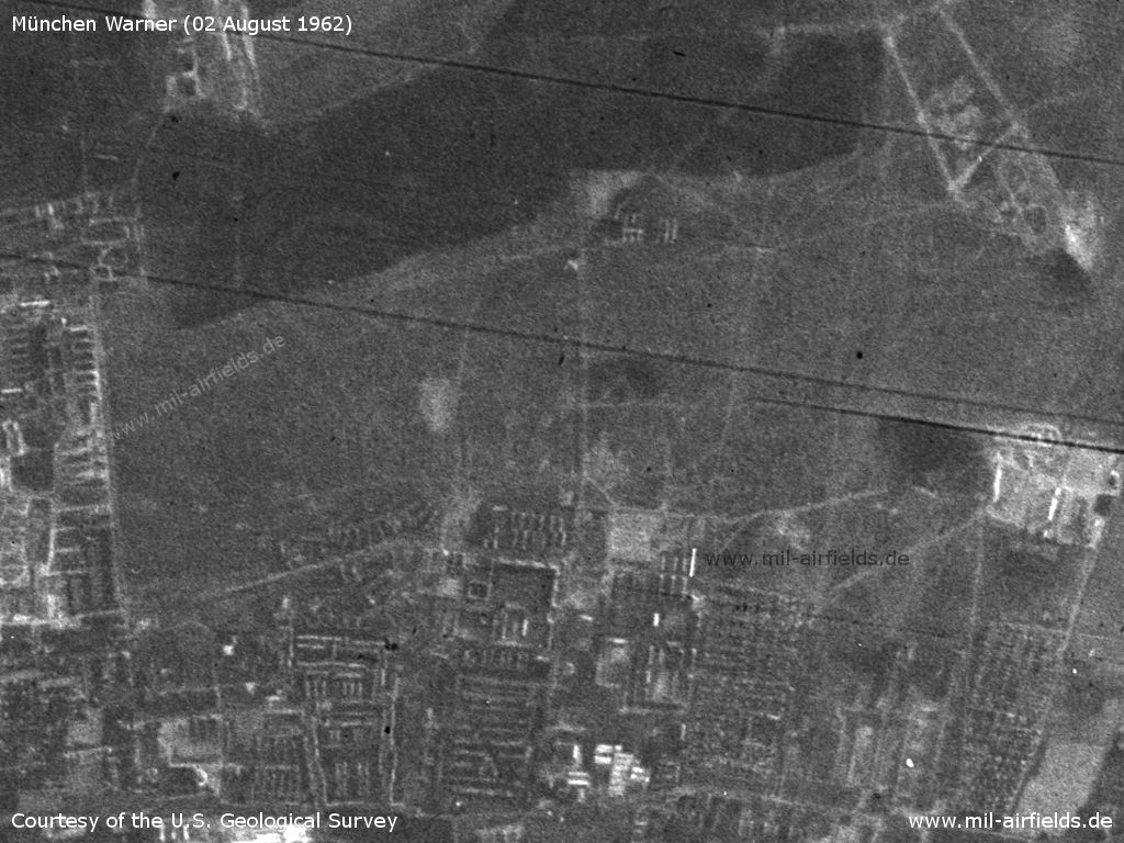 Flugplatz Warner Strip München auf einem Satellitenbild 1962