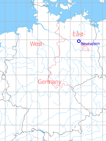 Map with location of Neuruppin Air Base, Germany