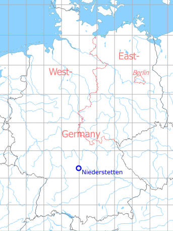 Map with location of Niederstetten Airfield, Germany