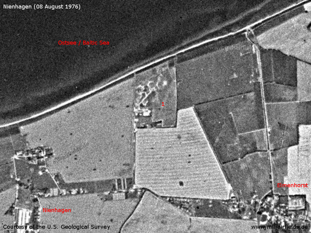 Nienhagen Anti-aircraft Missile Unit 436, East Germany, on a US satellite image 1976