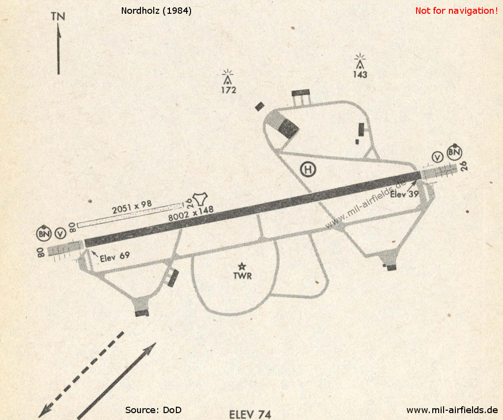 Karte Fliegerhorst Nordholz 1984