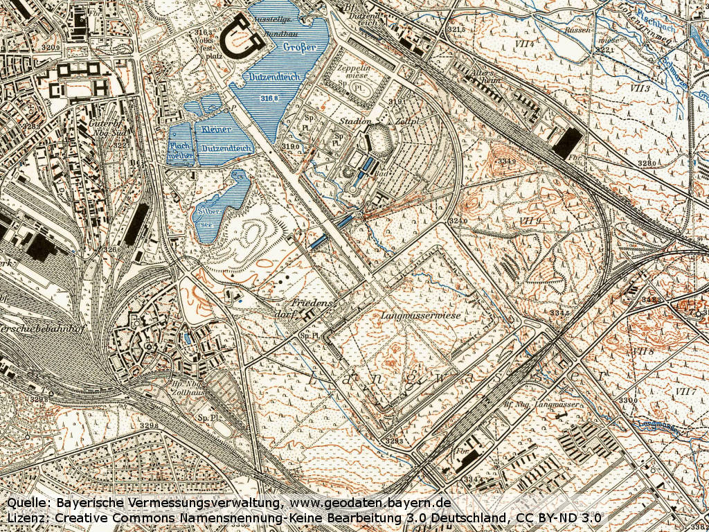 Topografische Karte Nürnberg 1962