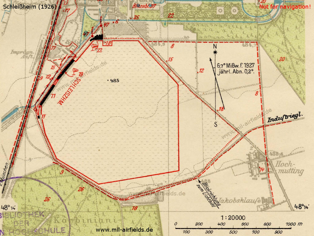 Karte Flugplatz Schleißheim ca. 1926
