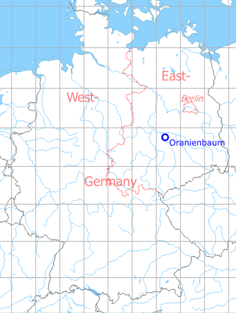 Map with location of Oranienbaum Airfield, Germany