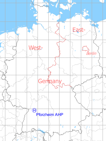 Map with location of US Army Pforzheim Wartberg-Kaserne