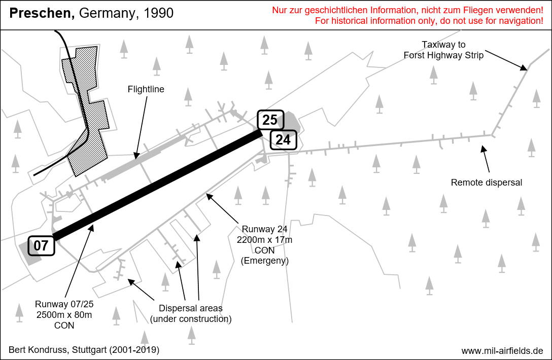 Map of Preschen Airfield