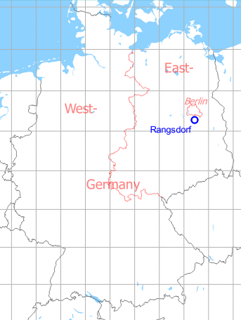 Map with location of Rangsdorf Airfield, Germany