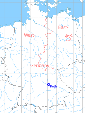 Map with location of Roth Airfield, Germany
