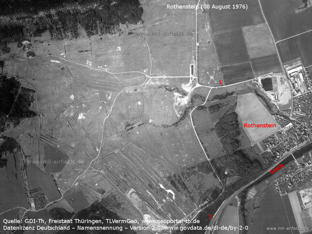 Former Rothenstein training ground on an aerial image 1995
