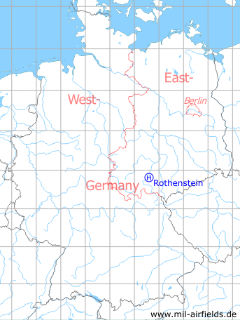 Map with location of Rothenstein Helipad, East Germany