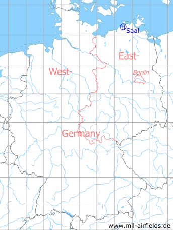 Karte mit Lage NVA-Hubschrauber<wbr>lande<wbr>platz 3365 Saal