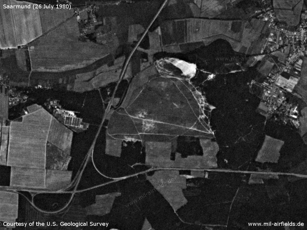 Saarmund Airfield, Germany, on a US satellite image 1980