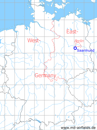 Map with location of Saarmund Airfield, Germany