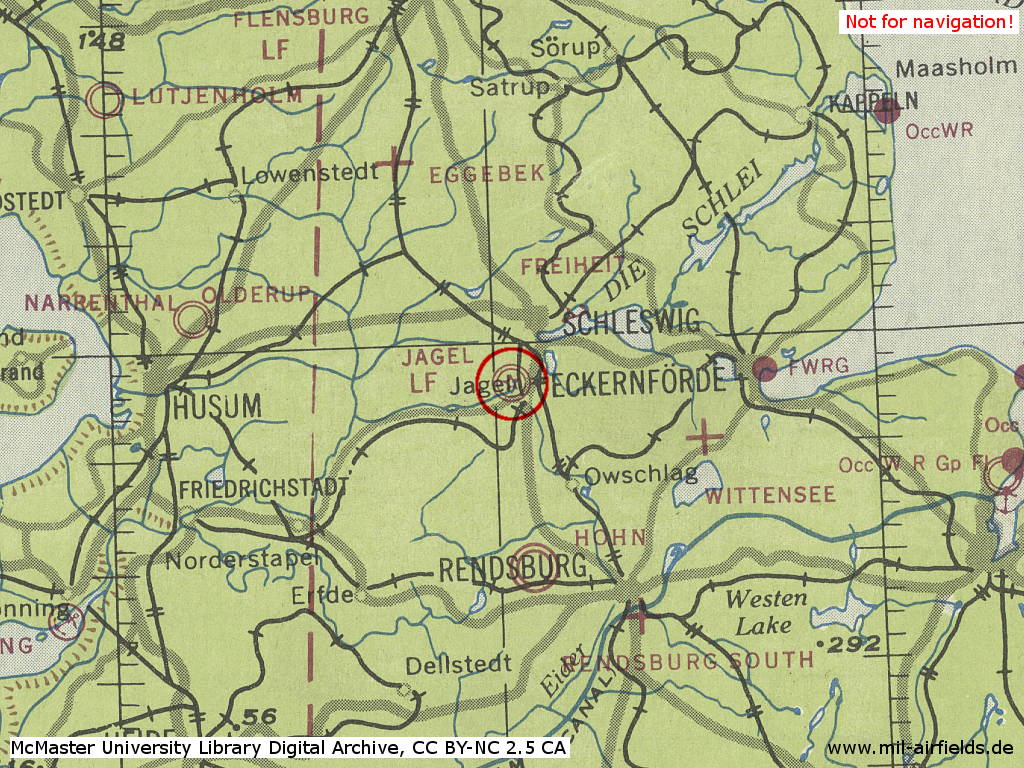 Karte Fliegerhorst Schleswig Land im Zweiten Weltkrieg