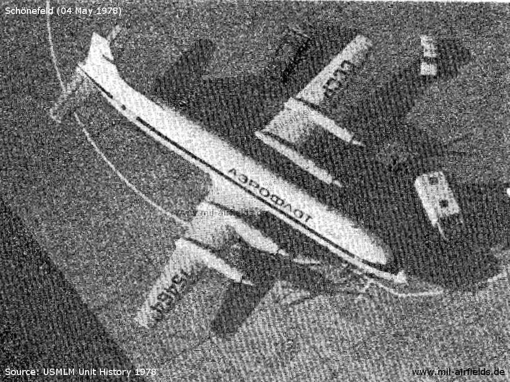 Aircraft Il-18 Aeroflot at Berlin Schoenefeld Airport 1978