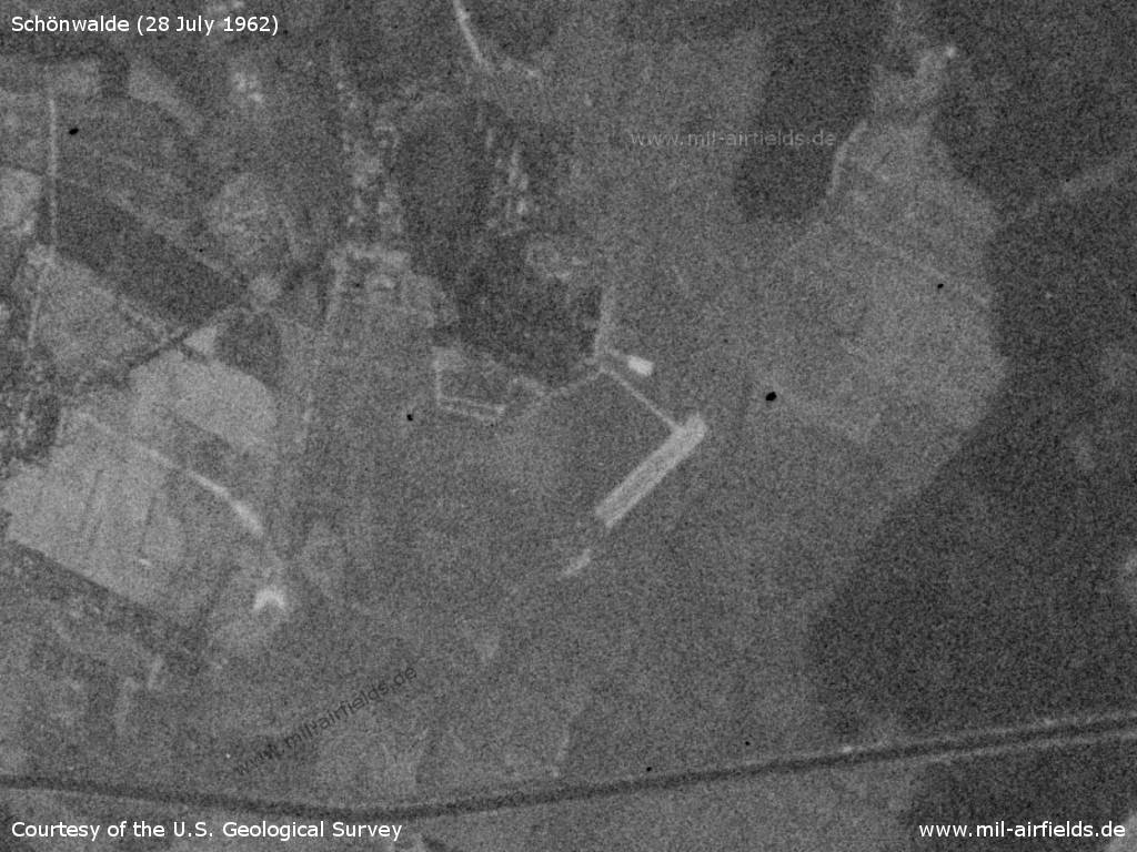Flugplatz Schönwalde Glien auf einem Satellitenbild 1962