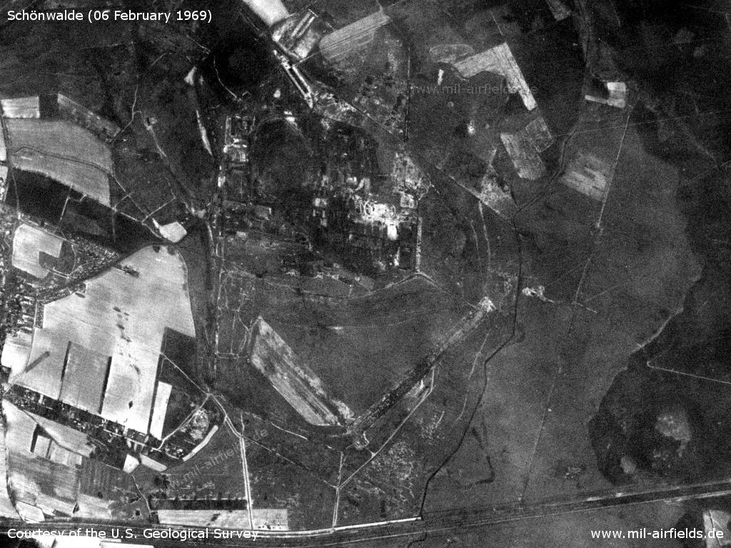 Satellitenbild Februar 1969: ehemaliger Fliegerhorst Schönwalde