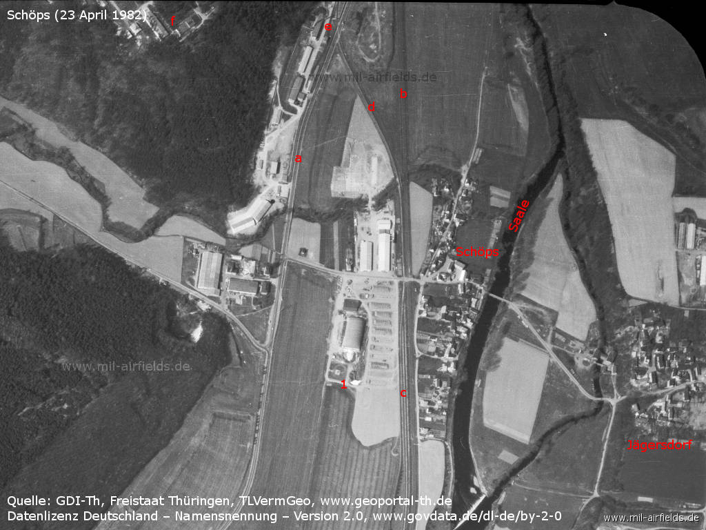 Aerial image Schöps, East Germany 1982