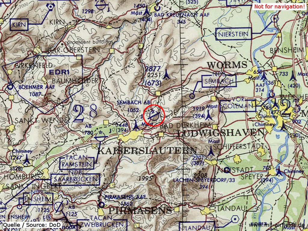 Sembach Airfield on a map 1972