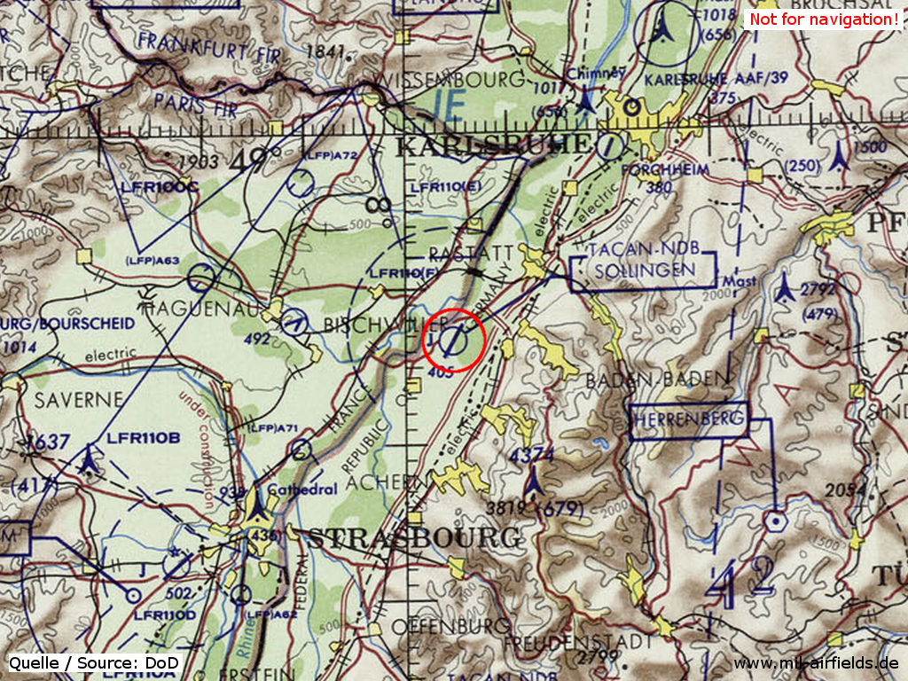 Der Flugplatz Söllingen auf einer Karte 1972