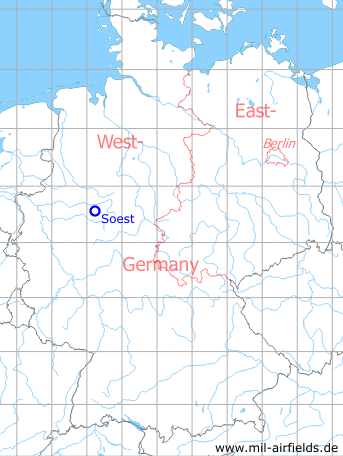 Map with location of Soest Airfield, Germany