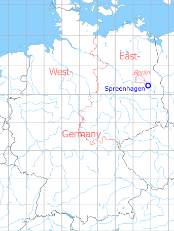 Map with location of Spreenhagen Highway Strip, Germany