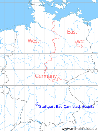 Karte mit Lage Hubschrauber<wbr>lande<wbr>platz Krankenhaus Bad Cannstatt