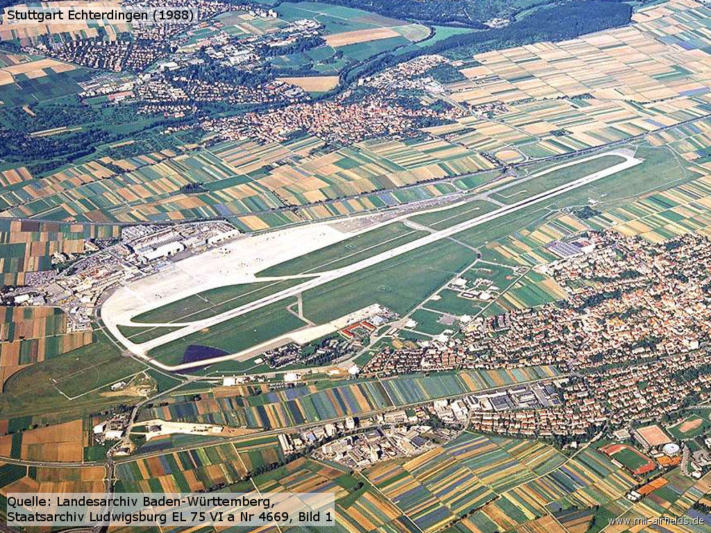 Aerial picture of Stuttgart Echterdingen airfield in 1988