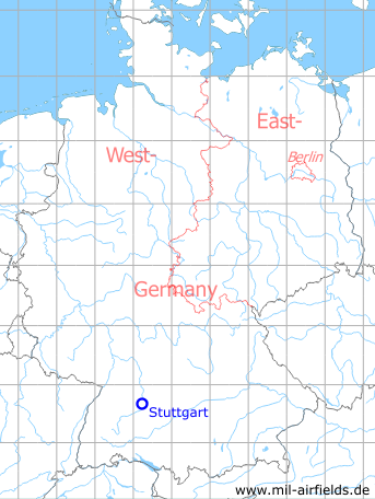 Map with location of Stuttgart Echterdingen airport