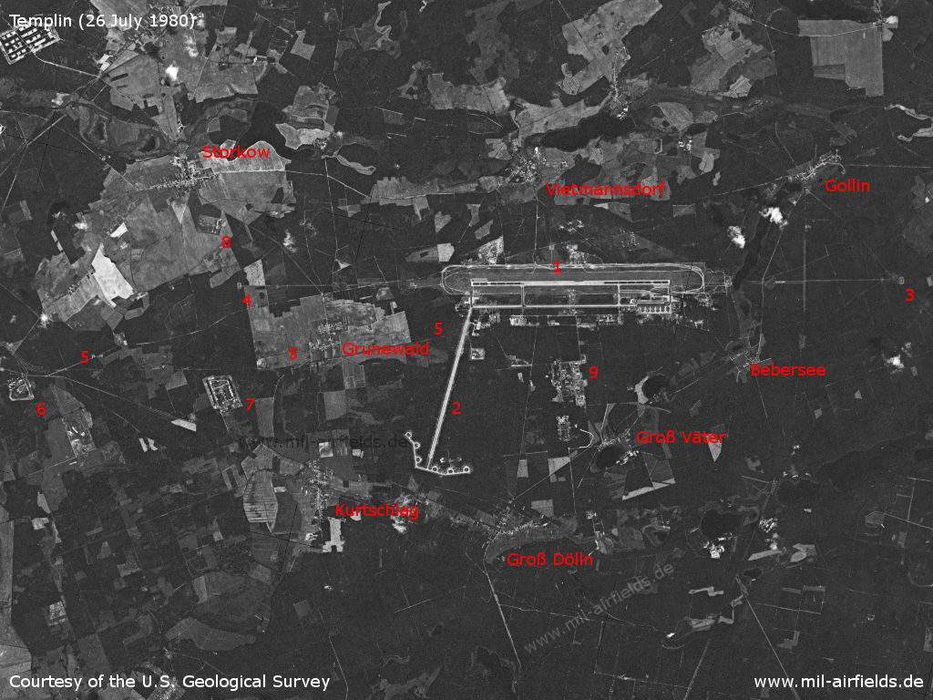 Templin Air Base, Germany, on a US satellite image 1980
