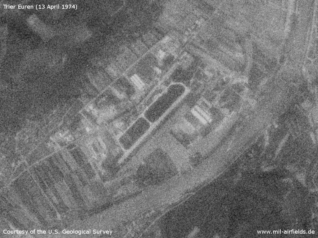 Trier Euren Airfield, Germany, on a US satellite image 1974