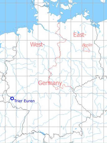 Map with location of Trier Euren Airfield, Germany