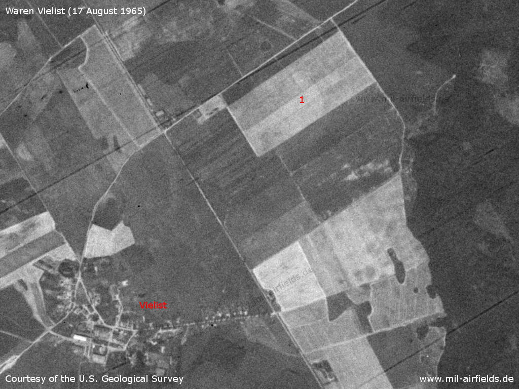 Waren (Müritz) Vielist Airfield, Germany, on a US satellite image 1965