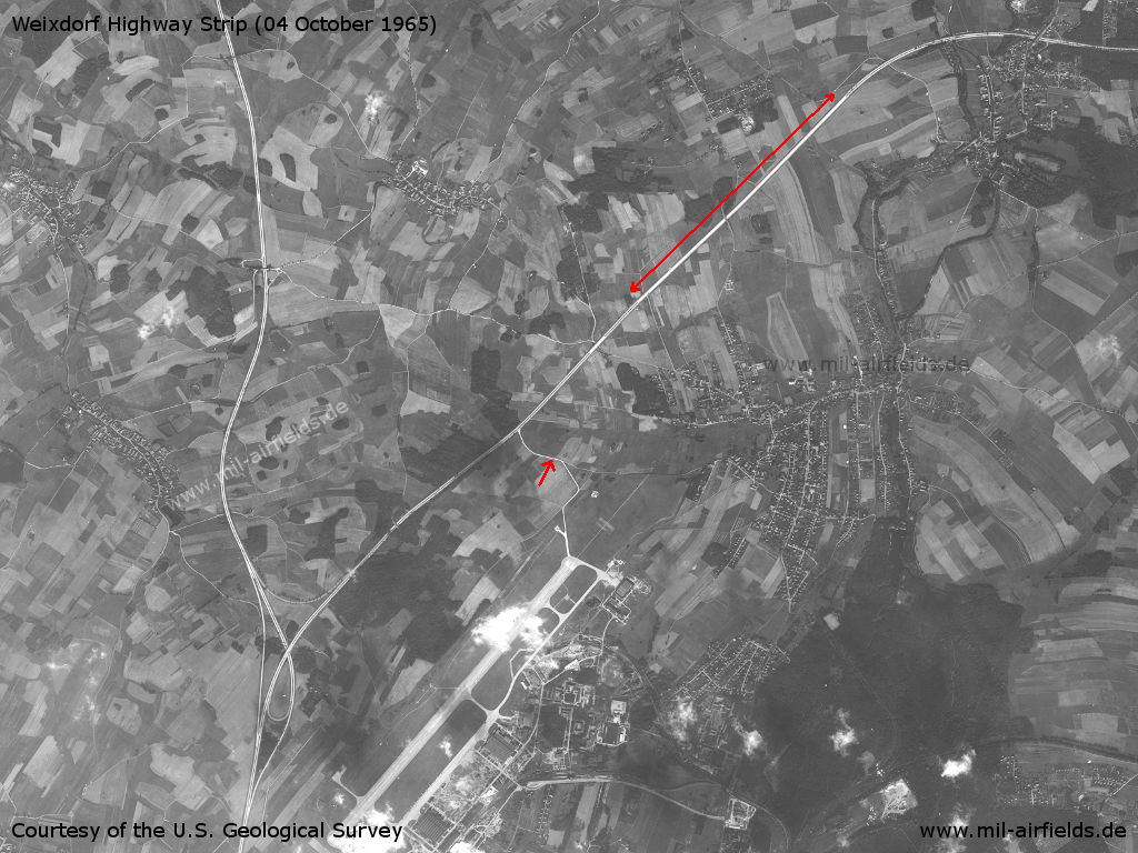 Weixdorf Highway Strip, Germany, on a US satellite image 1965