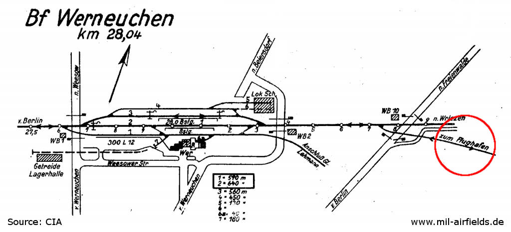 Gleisplan Bahnhof Werneuchen 1952