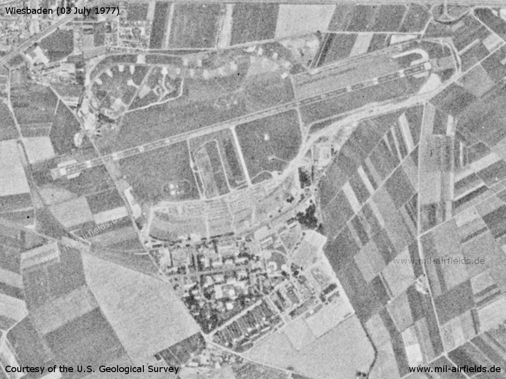 Wiesbaden Air Base, Army Airfield, Germany, on a US satellite image 1977