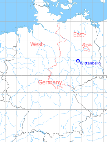 Map with location of Wittenberg Airfield, Germany