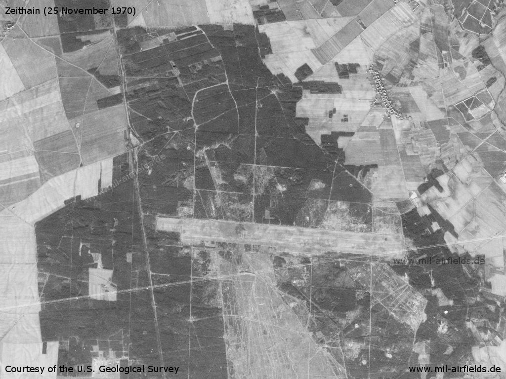 Flugplatz Zeithain auf einem Satellitenbild 1970