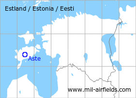 Map with location of Aste Airfield
