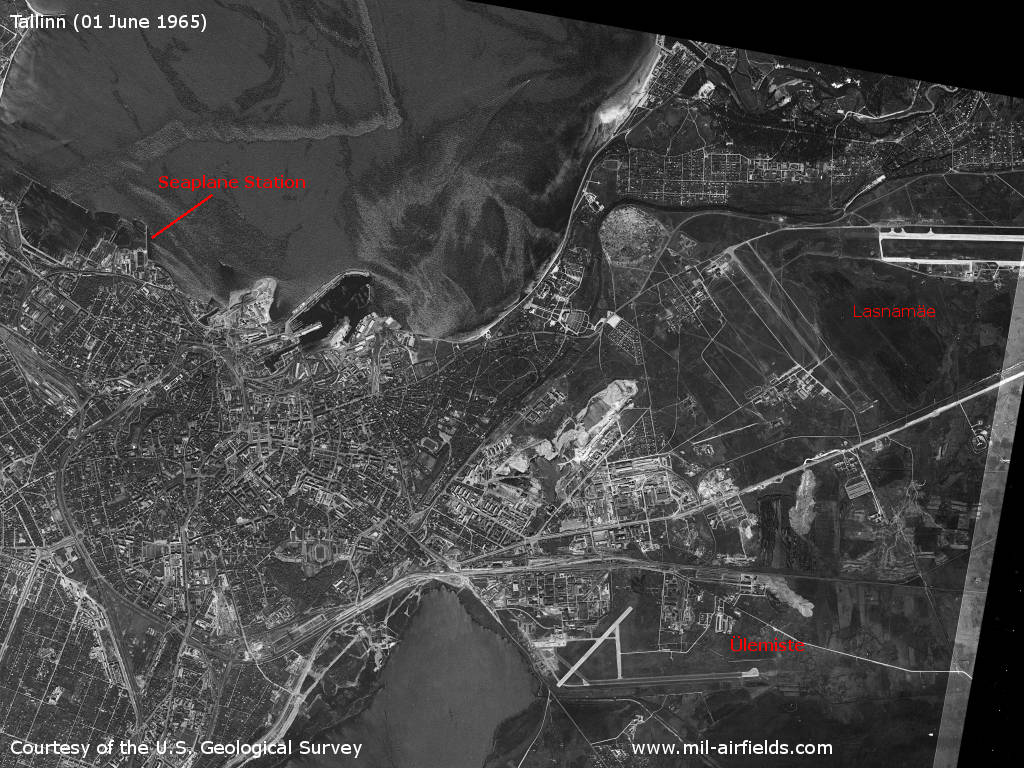 Satellitenbild Flugplätze Tallin Lasnamäe und Ülemiste und Lennusadam 1967