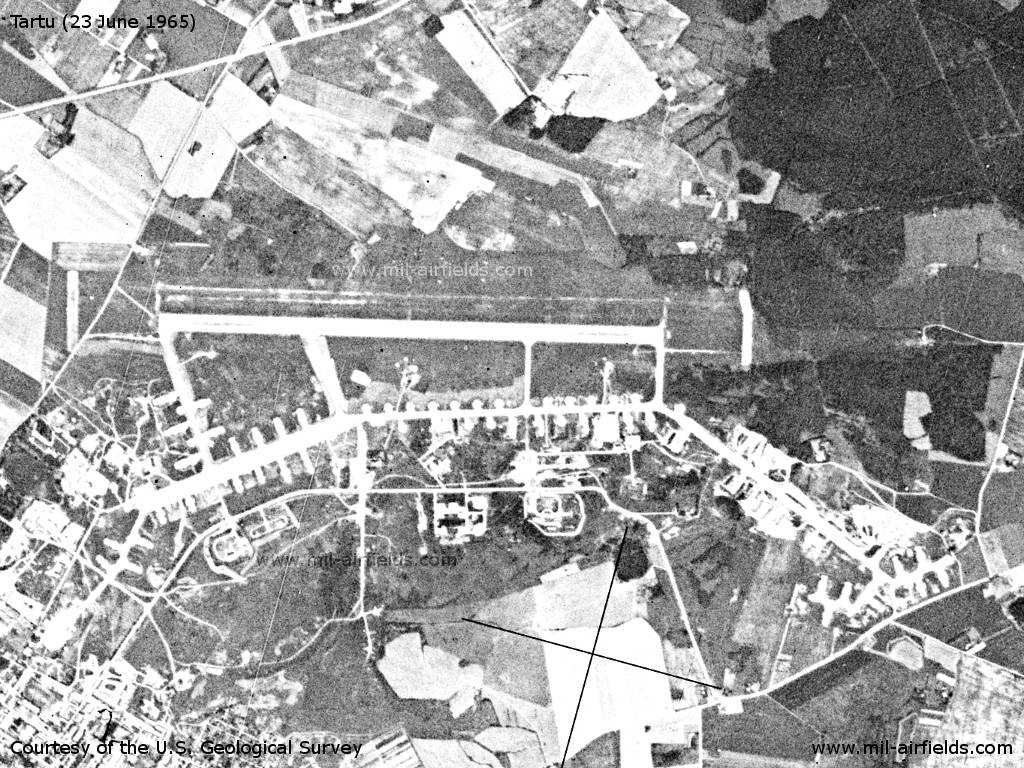 US satellite image of Tartu Airfield, Estonia, June 1975