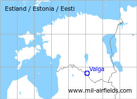Map with location of Valga Airfield