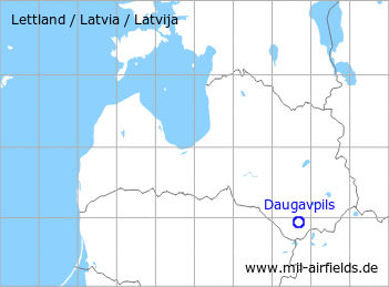 Karte mit Lage Flugplatz Daugavpils