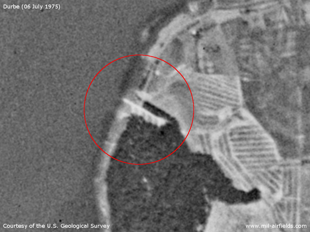 Durbe seaplane station, Latvia, on a US satellite image from 1975