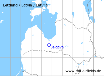 Karte mit Lage Flugplatz Jelgava
