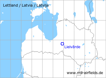 Map with location of Lielvārde Air Base