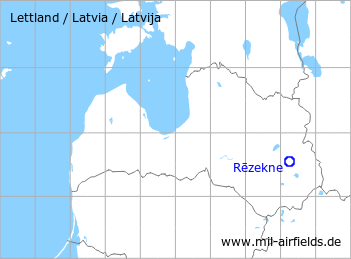 Map with location of Rezekne Airfield