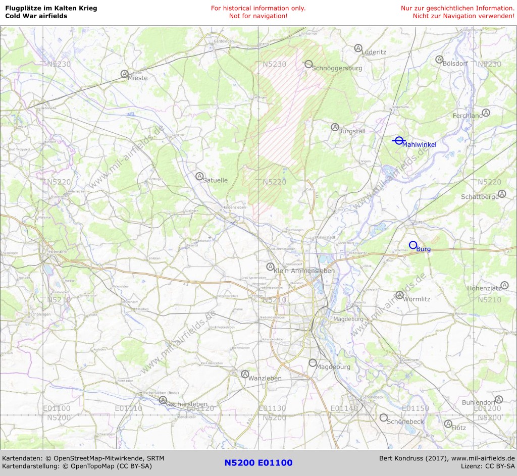Karte der Flugplätze Magdeburg & Umgebung