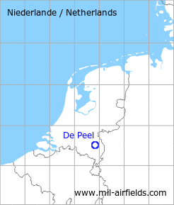 Map with location of De Peel Air Base, Netherlands