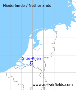 Karte mit Lage Flugplatz Gilze-Rijen, Niederlande